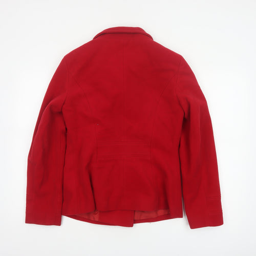 Marks and Spencer Women's Red UK 10 Wool Pea Coat