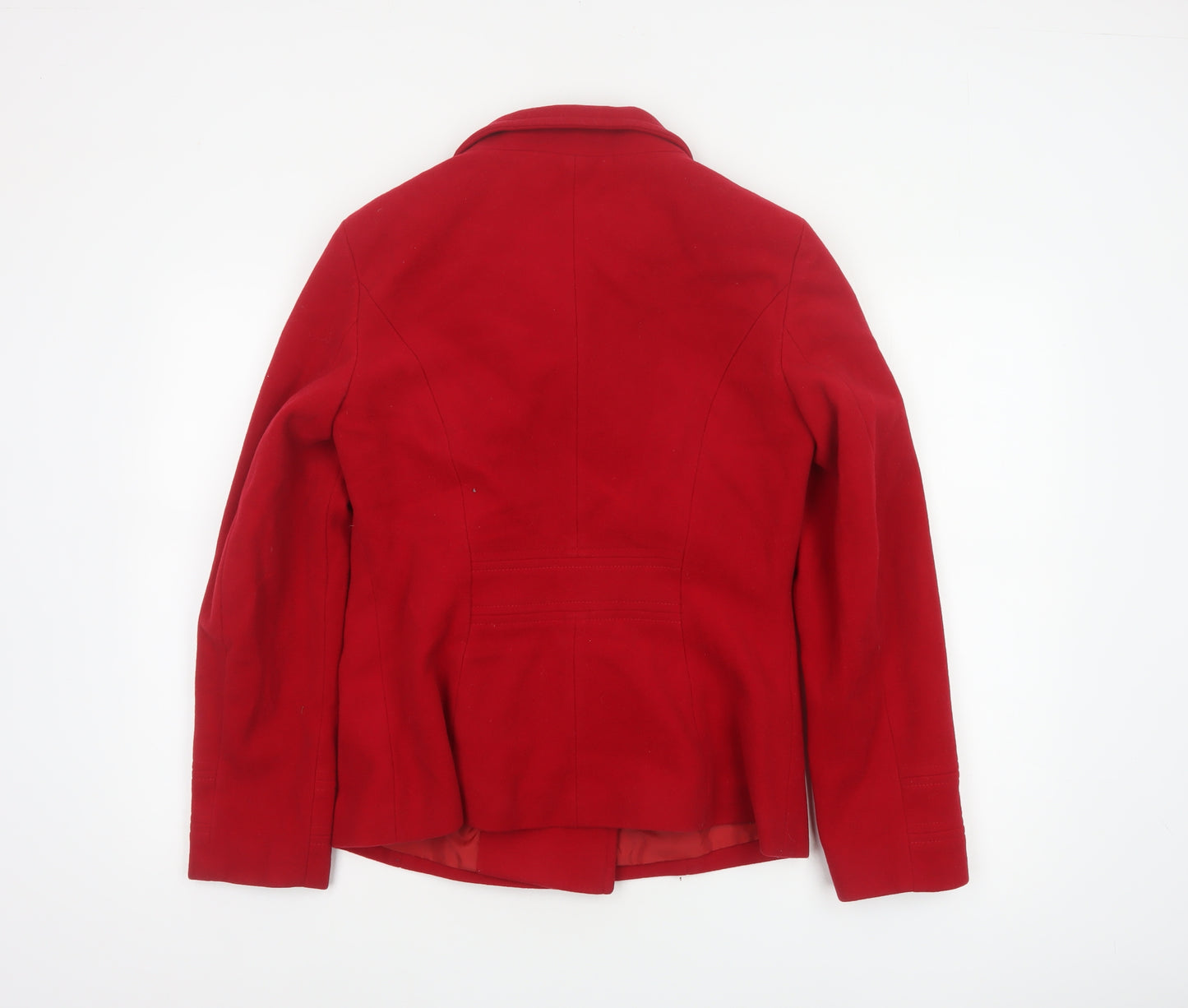 Marks and Spencer Women's Red UK 10 Wool Pea Coat