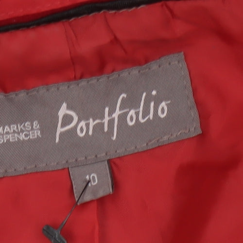 Marks and Spencer Women's Red UK 10 Wool Pea Coat