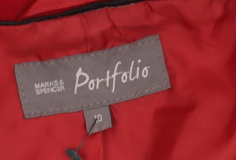 Marks and Spencer Women's Red UK 10 Wool Pea Coat