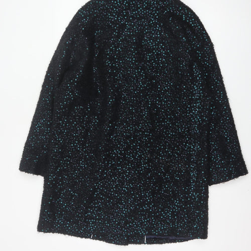 M&S Women’s Black Size 14 Sequin Double Breasted Pea Coat