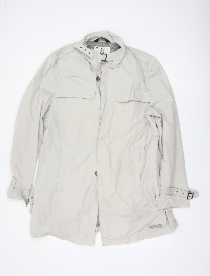 Fullcircle Women Ivory XL Hooded Nylon Rain Coat Jacket
