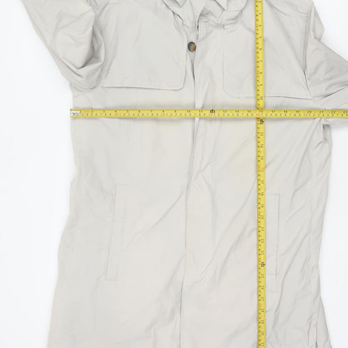 Fullcircle Women Ivory XL Hooded Nylon Rain Coat Jacket