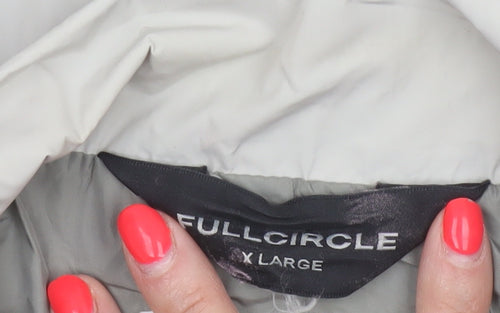 Fullcircle Women Ivory XL Hooded Nylon Rain Coat Jacket