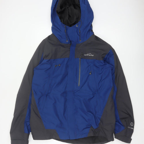 Eddie Bauer Men’s Blue M WeatherEdge Waterproof Hooded Ski Jacket