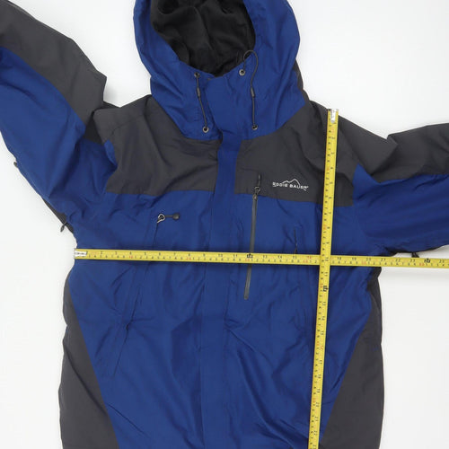 Eddie Bauer Men’s Blue M WeatherEdge Waterproof Hooded Ski Jacket