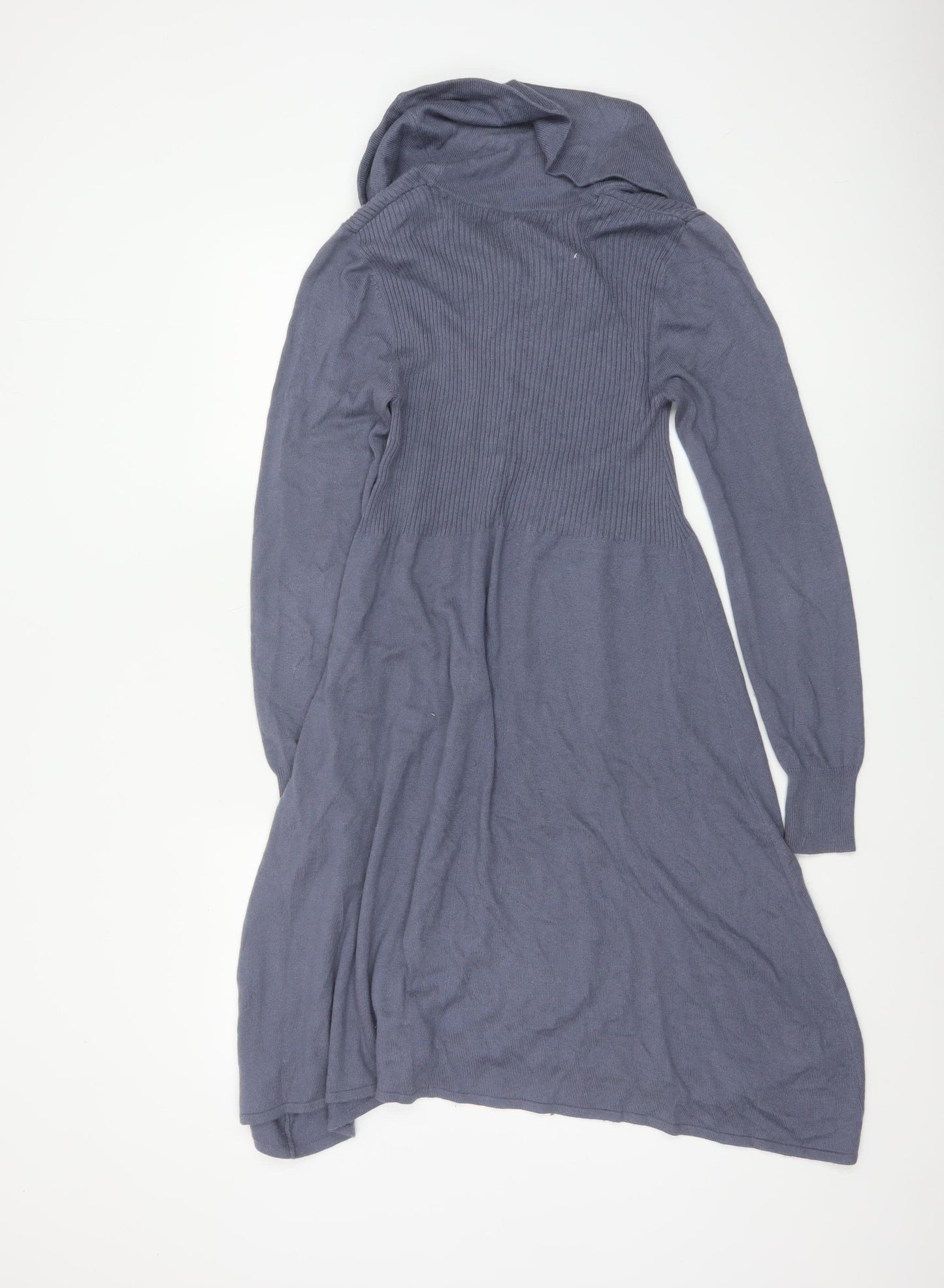 Marks and Spencer Women Blue UK 12 Cowl Neck Knit Jumper Dress