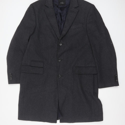 Jeff Banks Men’s Grey Wool Blend Overcoat L 42in Classic Smart Coat