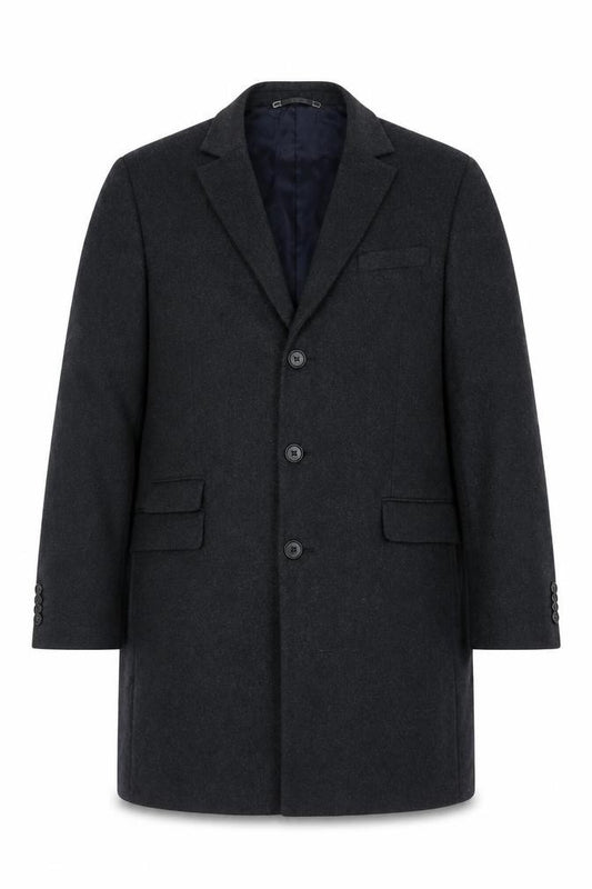 Jeff Banks Men’s Grey Wool Blend Overcoat L 42in Classic Smart Coat