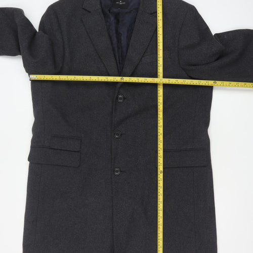 Jeff Banks Men’s Grey Wool Blend Overcoat L 42in Classic Smart Coat