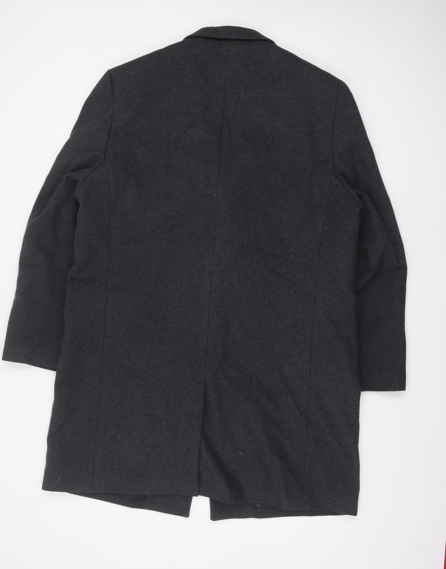 Jeff Banks Men’s Grey Wool Blend Overcoat L 42in Classic Smart Coat