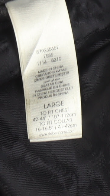 Jeff Banks Men’s Grey Wool Blend Overcoat L 42in Classic Smart Coat