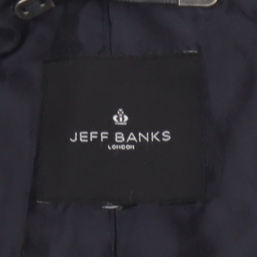 Jeff Banks Men’s Grey Wool Blend Overcoat L 42in Classic Smart Coat