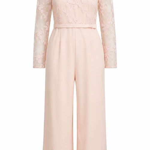 Coast Women Pink UK 14 Floral Lace Wide-Leg Occasion Jumpsuit
