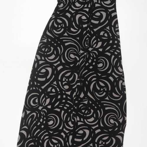 Jasper Conran Women Black Grey UK 10 Geometric Strappy Maxi Dress