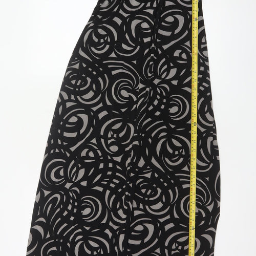 Jasper Conran Women Black Grey UK 10 Geometric Strappy Maxi Dress