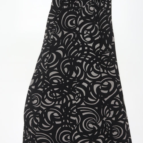 Jasper Conran Women Black Grey UK 10 Geometric Strappy Maxi Dress