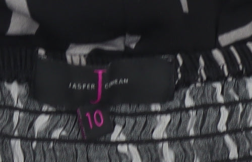 Jasper Conran Women Black Grey UK 10 Geometric Strappy Maxi Dress