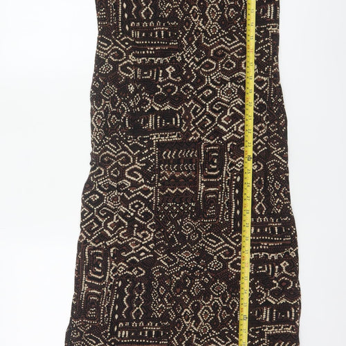 Debenhams Collection Women Brown Geometric UK 10 Long Maxi Dress
