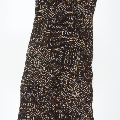 Debenhams Collection Women Brown Geometric UK 10 Long Maxi Dress