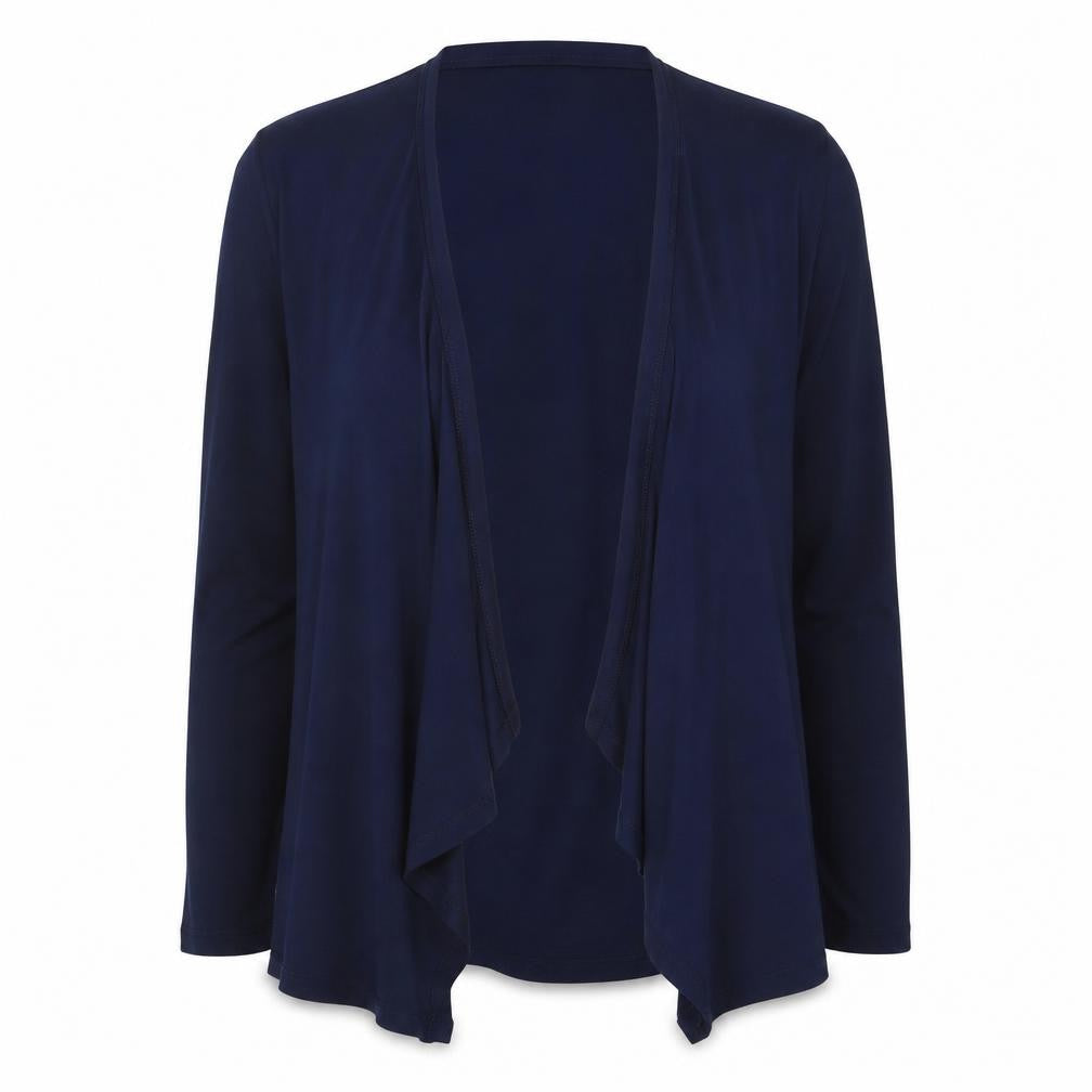 Lipsy Women Blue UK 14 Wrap Tie Front Long Sleeve Jersey Blouse