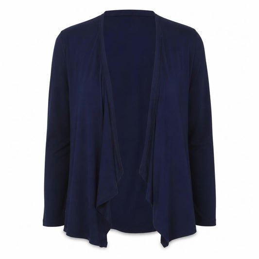 Lipsy Women Blue UK 14 Wrap Tie Front Long Sleeve Jersey Blouse