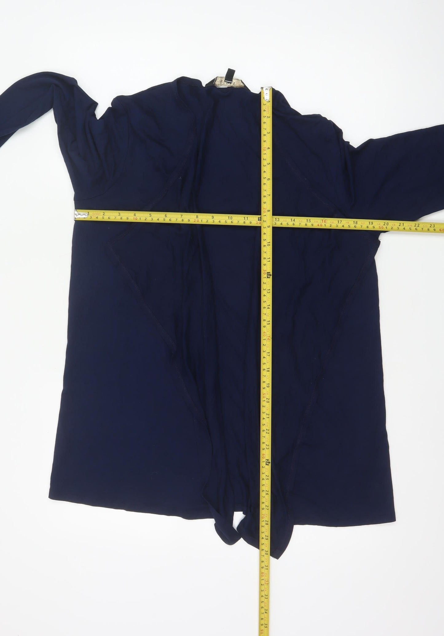 Lipsy Women Blue UK 14 Wrap Tie Front Long Sleeve Jersey Blouse