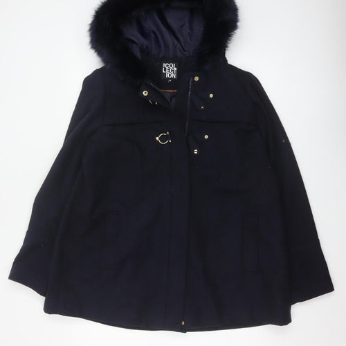 The Collection Debenhams Women’s Navy Blue Size 14 Faux Fur Parka Coat