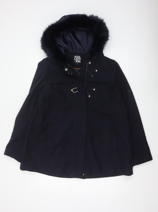 The Collection Debenhams Women’s Navy Blue Size 14 Faux Fur Parka Coat