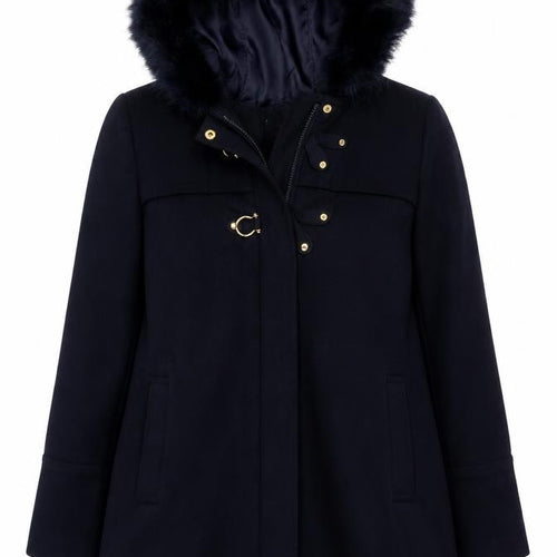 The Collection Debenhams Women’s Navy Blue Size 14 Faux Fur Parka Coat