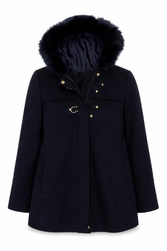 The Collection Debenhams Women’s Navy Blue Size 14 Faux Fur Parka Coat