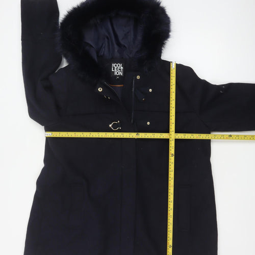 The Collection Debenhams Women’s Navy Blue Size 14 Faux Fur Parka Coat