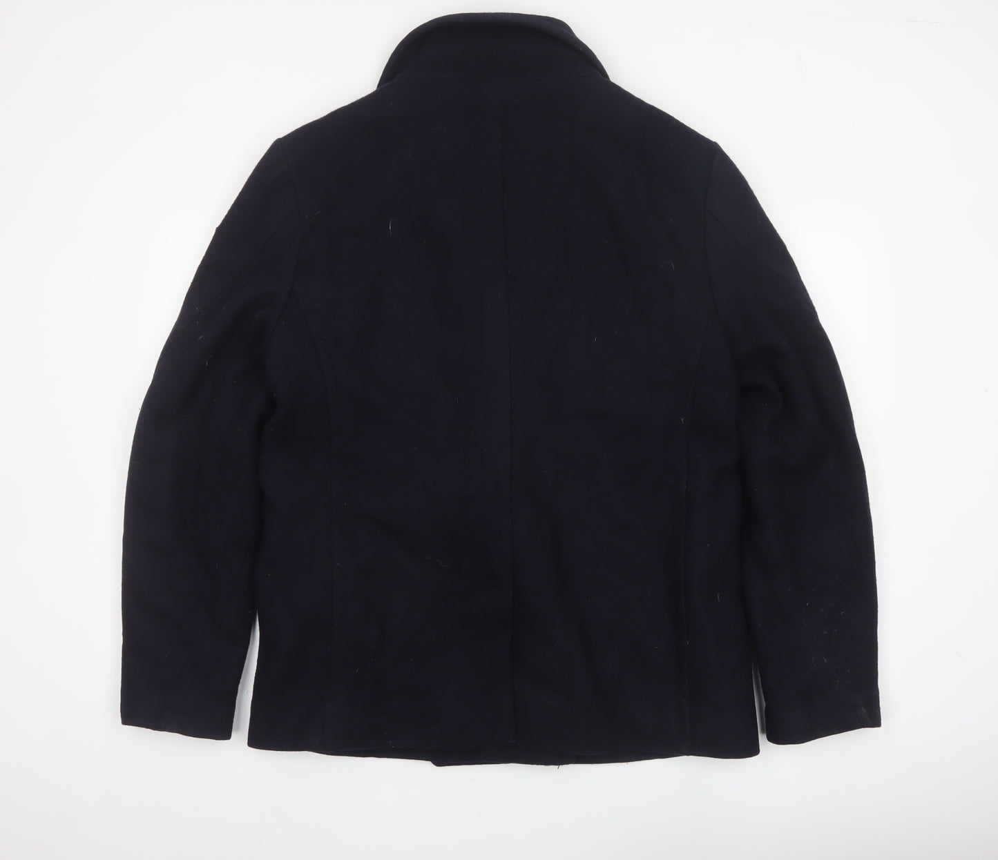 Superdry Men’s Navy XL Wool Blend Double Breasted Pea Coat