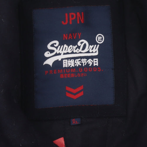 Superdry Men’s Navy XL Wool Blend Double Breasted Pea Coat