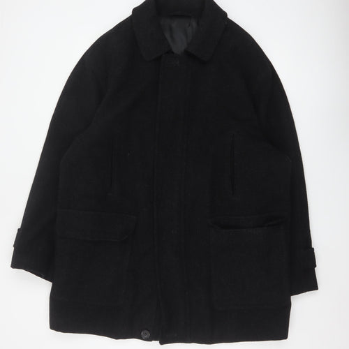 Marks and Spencer Men Grey M Pure Wool Water Resistant Overcoat