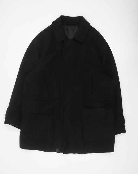 Marks and Spencer Men Grey M Pure Wool Water Resistant Overcoat