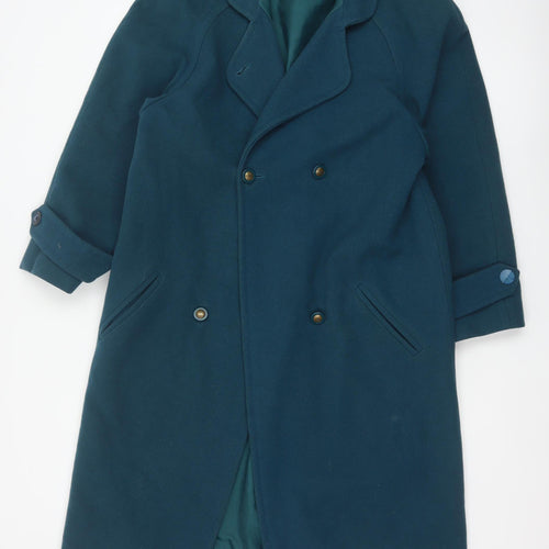 Edinburgh Women’s Teal Blue UK 10 Pure New Wool Long Overcoat