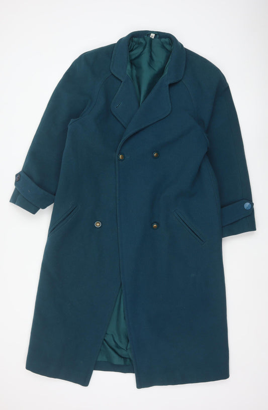 Edinburgh Women’s Teal Blue UK 10 Pure New Wool Long Overcoat