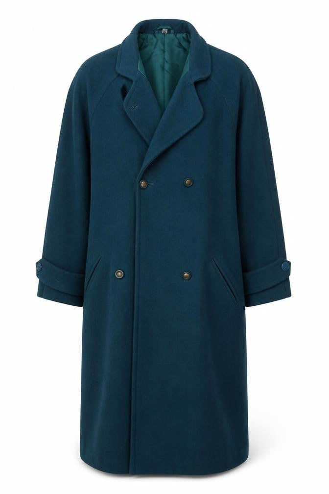 Edinburgh Women’s Teal Blue UK 10 Pure New Wool Long Overcoat