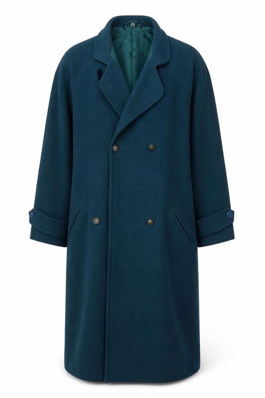 Edinburgh Women’s Teal Blue UK 10 Pure New Wool Long Overcoat