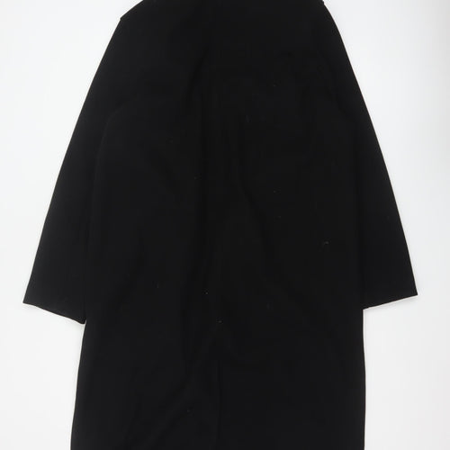 New Look Women’s Black UK 14 Long Open Overcoat Collared