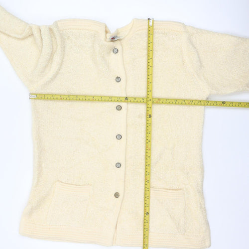 Poppy Women’s Beige Size 16 Button Up Knit Cardigan Pockets