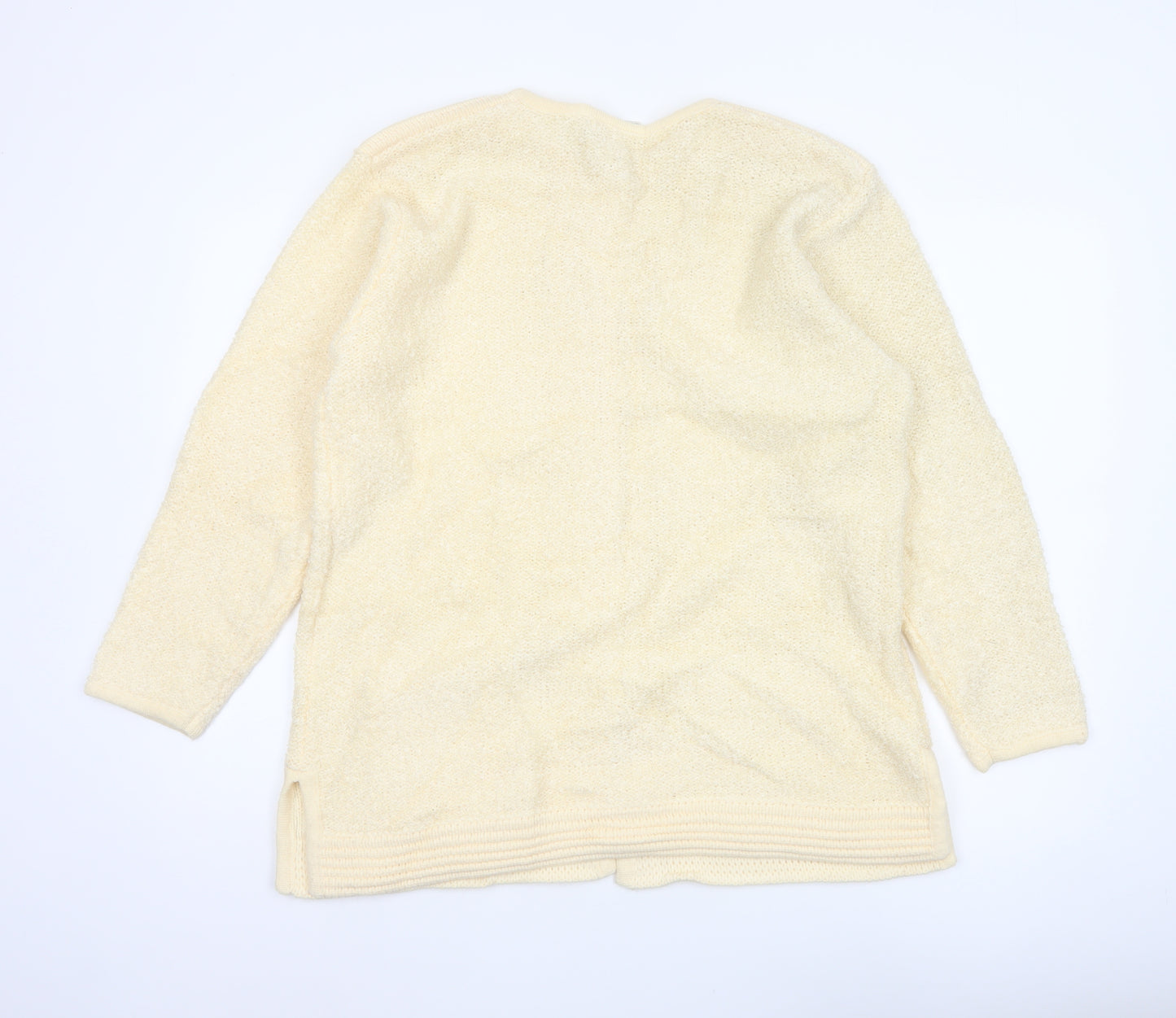 Poppy Women’s Beige Size 16 Button Up Knit Cardigan Pockets