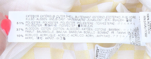 Zara Basic Women Yellow Check Collarless Mid-Length Jacket Size L