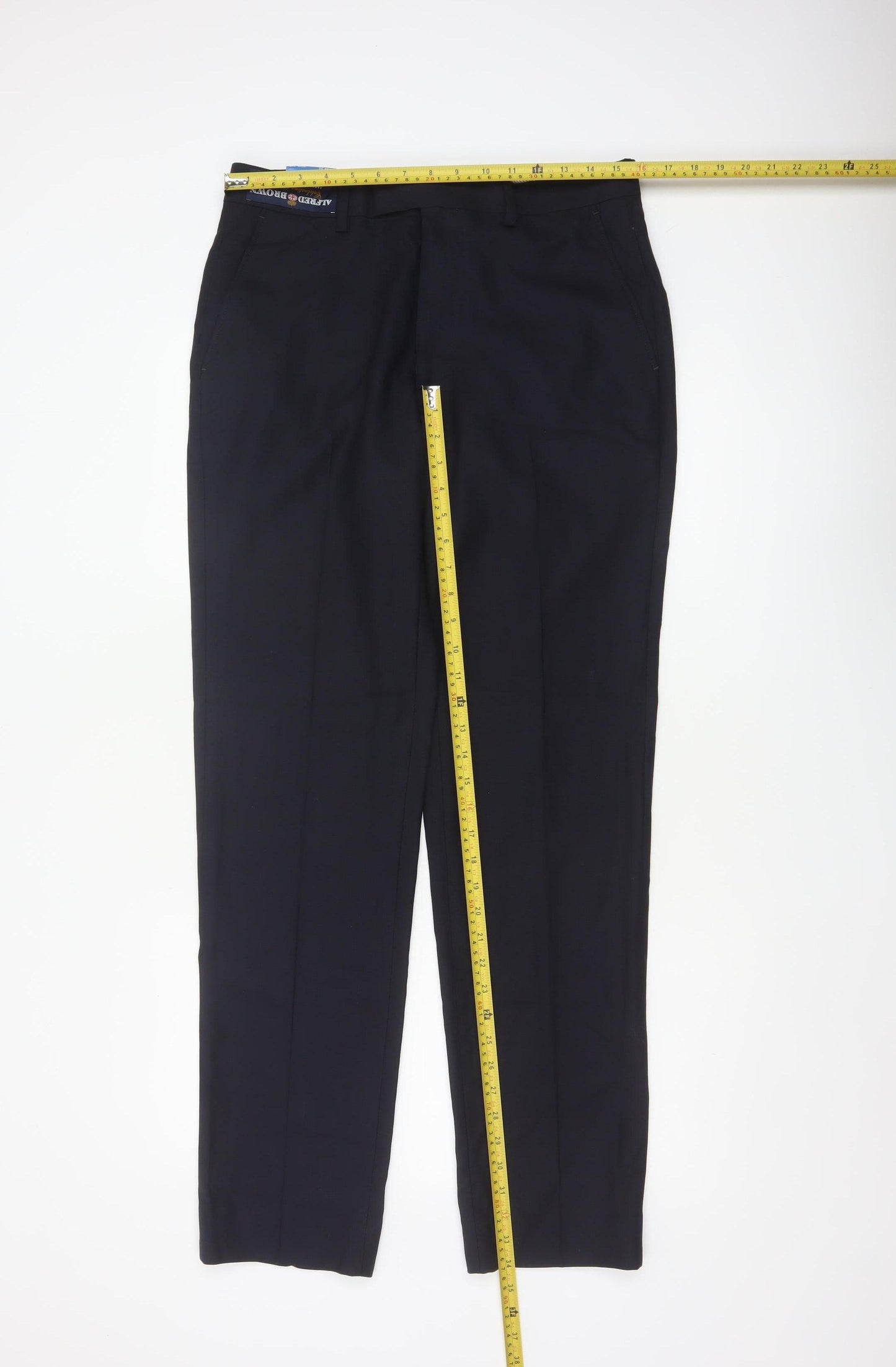 M&S Savile Row Men’s Navy 32L Pure Wool Tailored Dress Trousers