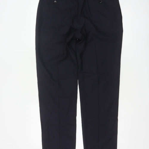 M&S Savile Row Men’s Navy 32L Pure Wool Tailored Dress Trousers