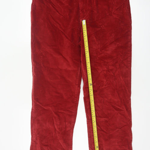 Cotton Traders Men’s Deep Red 34 Corduroy Straight Chino Trousers