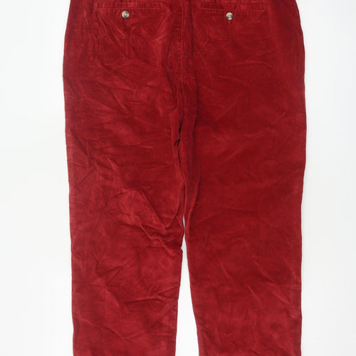 Cotton Traders Men’s Deep Red 34 Corduroy Straight Chino Trousers