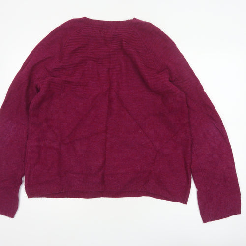 Heyton Women’s Red Lambswool Blend Henley Jumper Size 16 Button Knit