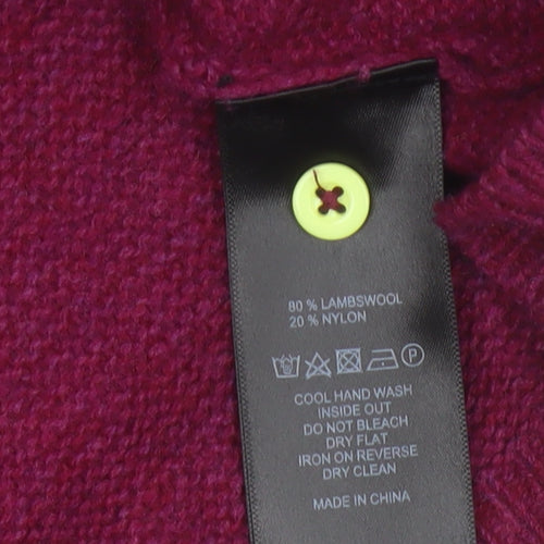 Heyton Women’s Red Lambswool Blend Henley Jumper Size 16 Button Knit